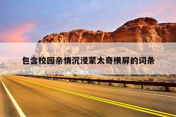 包含校园亲情沉浸蒙太奇横屏的词条