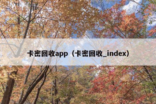 卡密回收app（卡密回收_index）