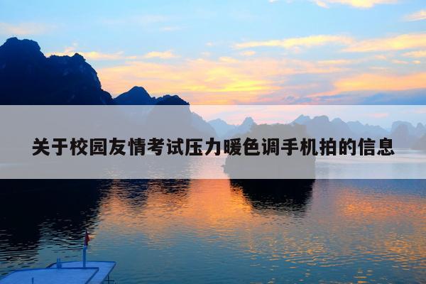 关于校园友情考试压力暖色调手机拍的信息