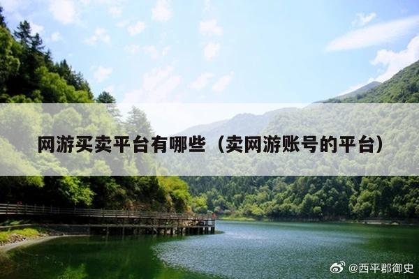 网游买卖平台有哪些(卖网游账号的平台)