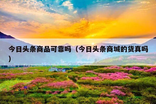 今日头条商品可靠吗(今日头条商城的货真吗)