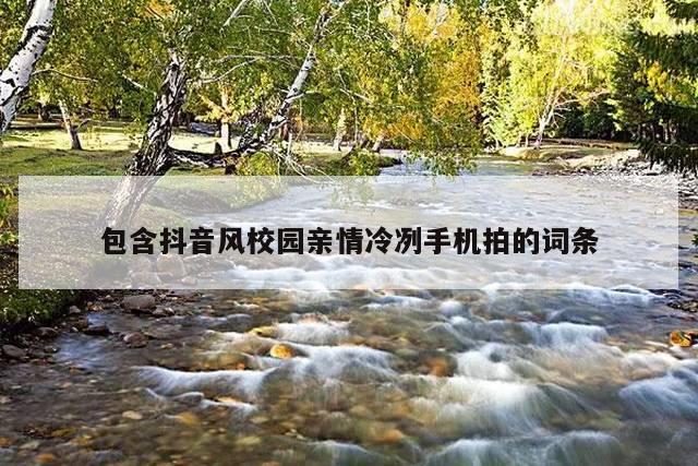 包含抖音风校园亲情冷冽手机拍的词条