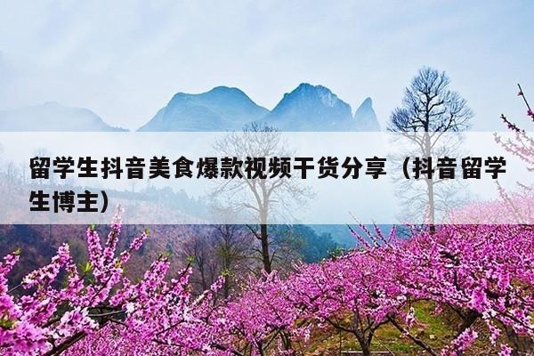 留学生抖音美食爆款视频干货分享(抖音留学生博主)