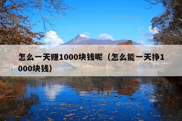 怎么一天赚1000块钱呢(怎么能一天挣1000块钱)