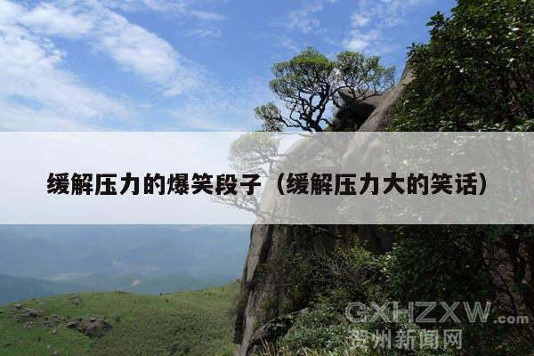 缓解压力的爆笑段子(缓解压力大的笑话)