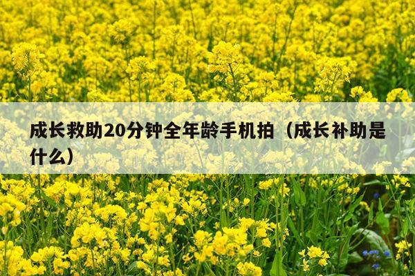 成长救助20分钟全年龄手机拍(成长补助是什么)