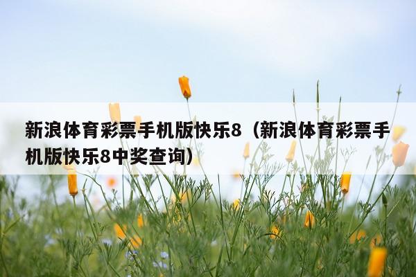 新浪体育彩票手机版快乐8(新浪体育彩票手机版快乐8中奖查询)