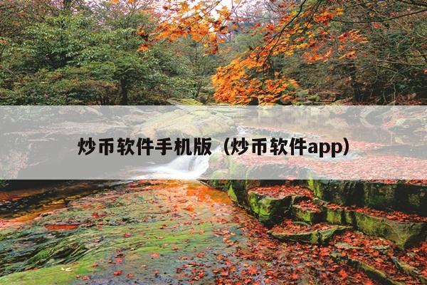 炒币软件手机版(炒币软件app)