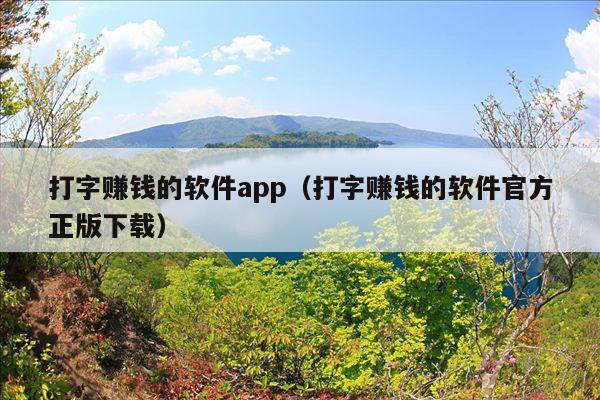 打字赚钱的软件app(打字赚钱的软件官方正版下载)
