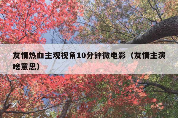 友情热血主观视角10分钟微电影(友情主演啥意思)