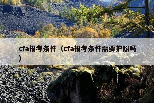 cfa报考条件(cfa报考条件需要护照吗)
