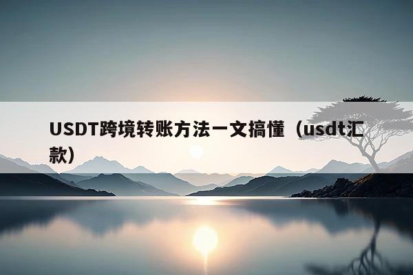 USDT跨境转账方法一文搞懂(usdt汇款)