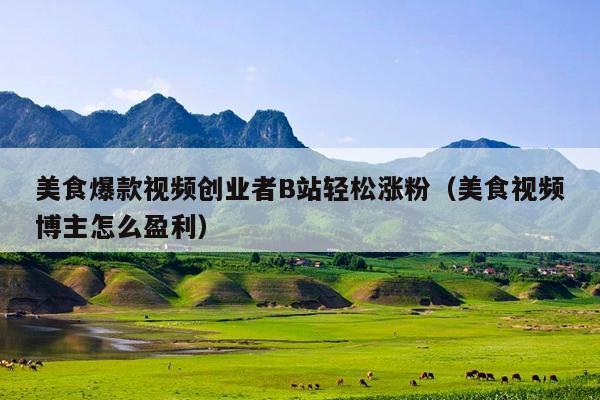 美食爆款视频创业者B站轻松涨粉(美食视频博主怎么盈利)